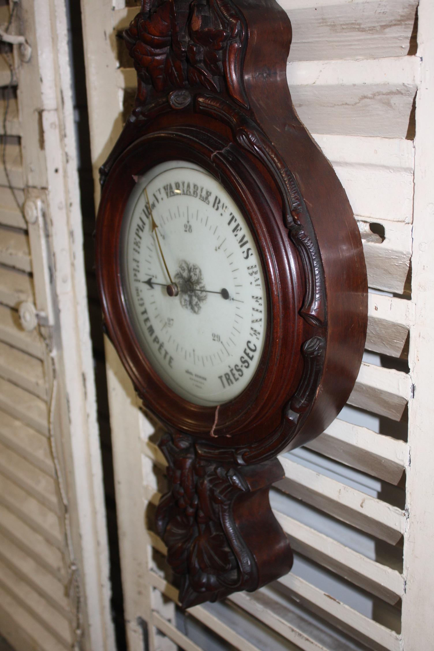 French 19th Century Black Forest Barometer For Sale 7