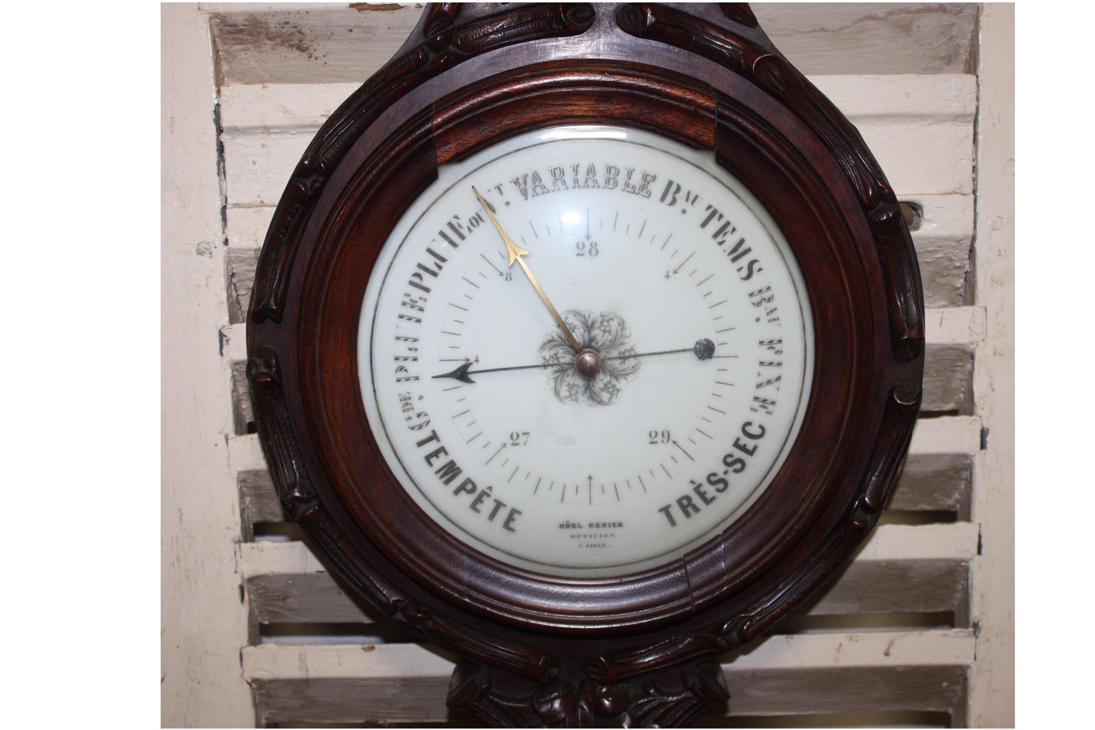 French 19th Century Black Forest Barometer For Sale 3