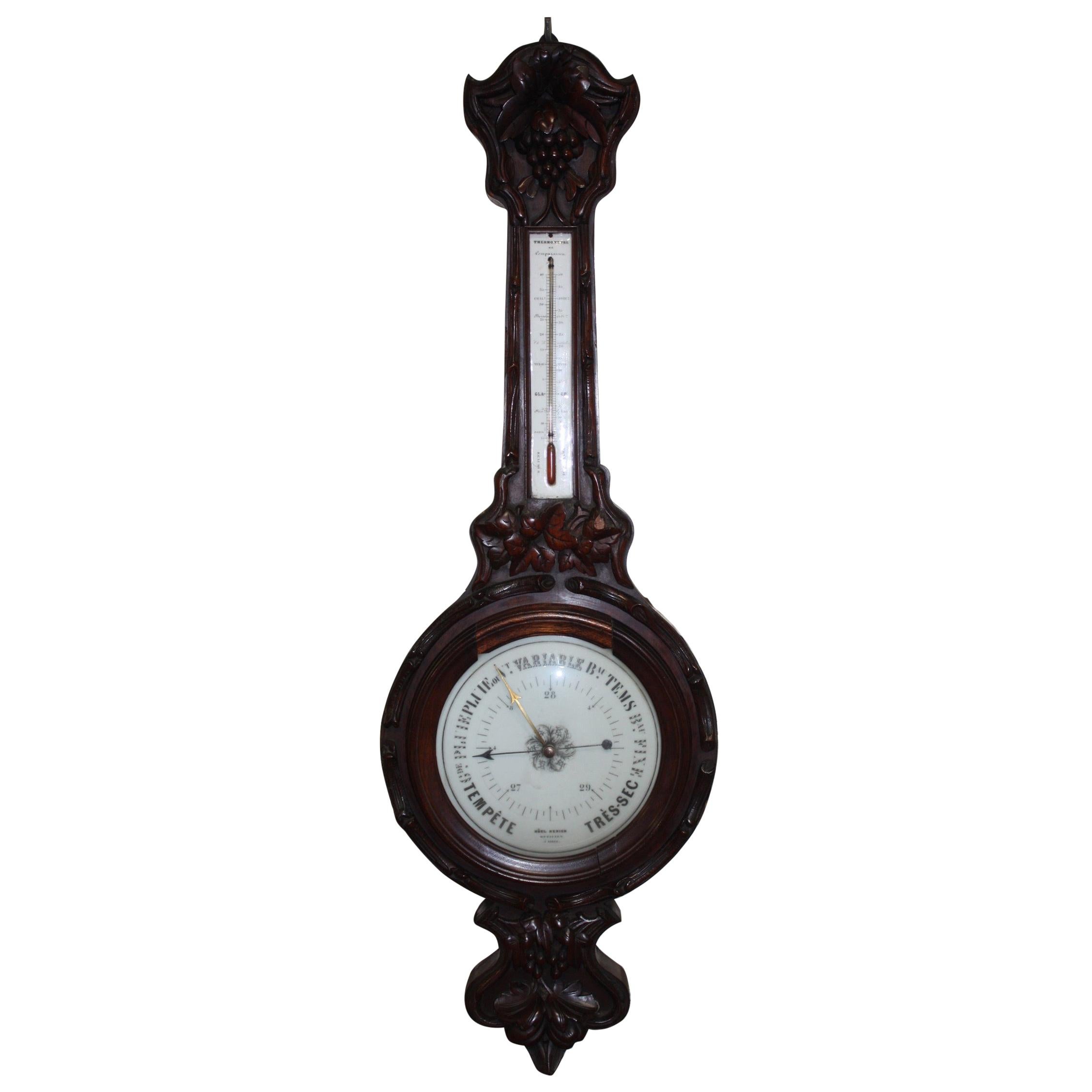 French 19th Century Black Forest Barometer
