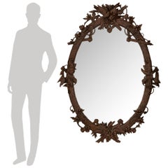 French 19th century Black Forest st. Walnut mirror
