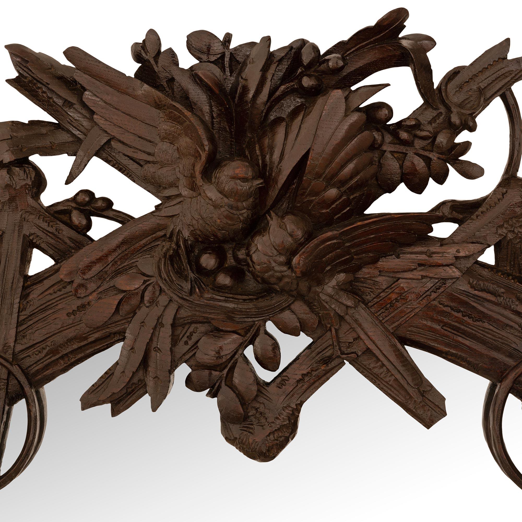 French 19th century Black Forest st. Walnut mirror For Sale 1