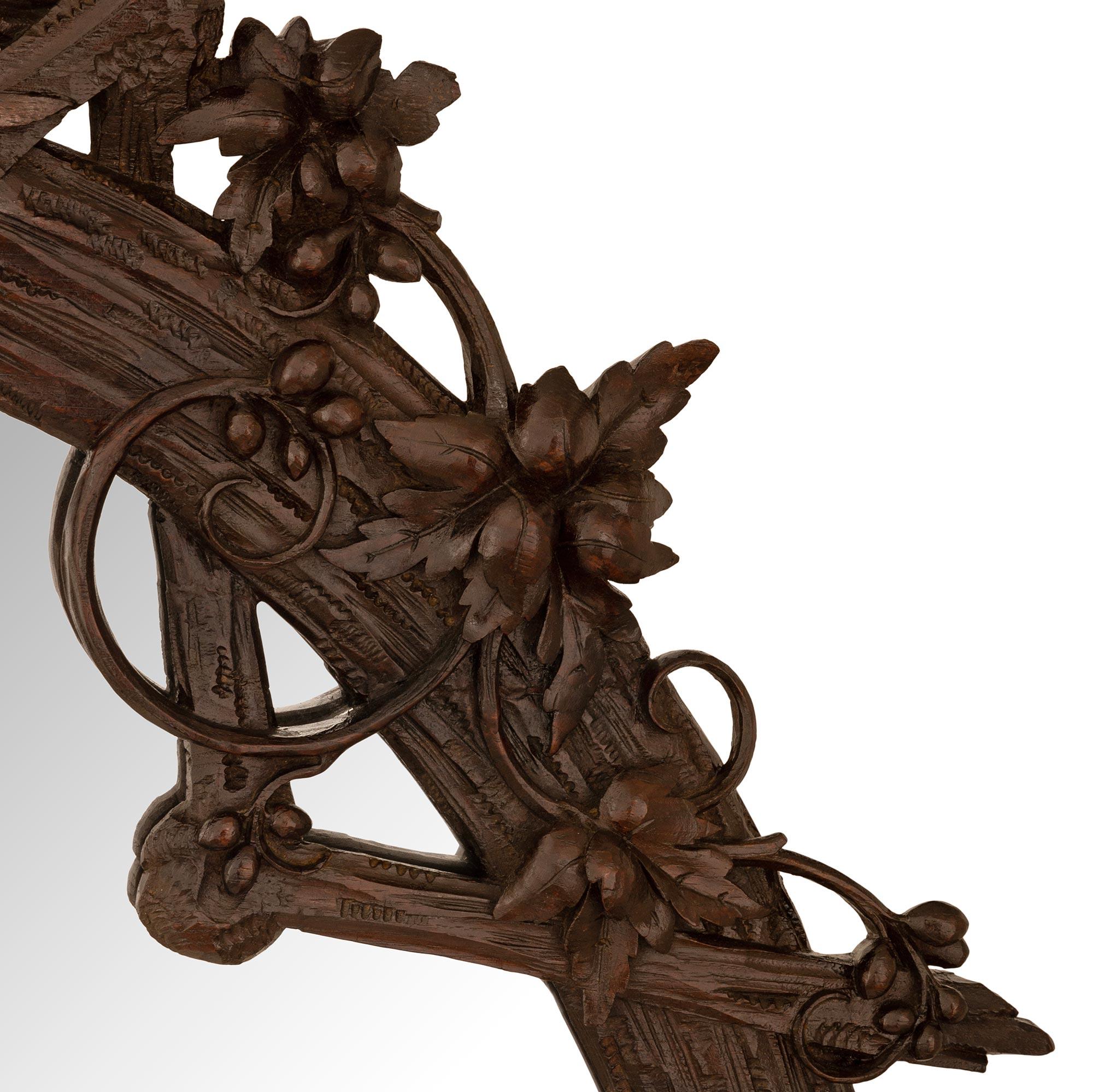 French 19th century Black Forest st. Walnut mirror For Sale 2