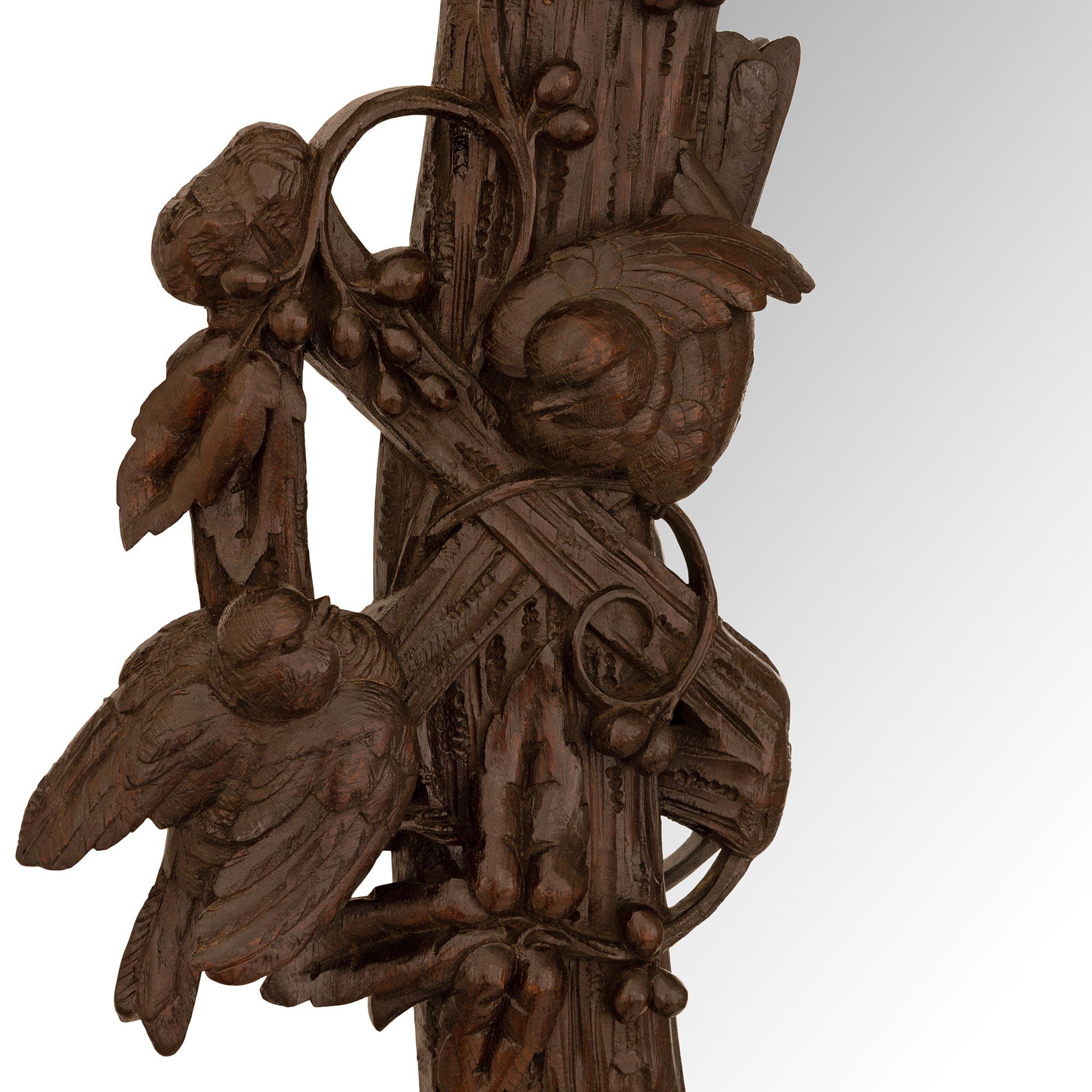 French 19th century Black Forest st. Walnut mirror For Sale 3