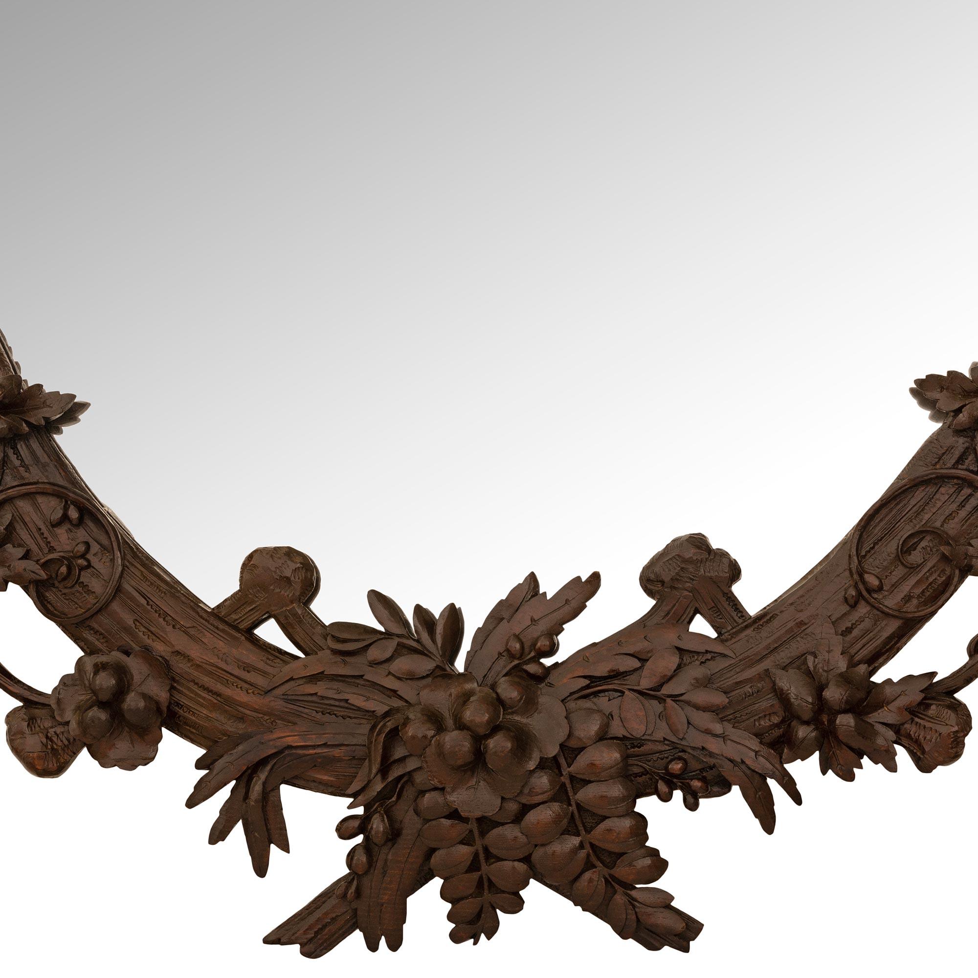 French 19th century Black Forest st. Walnut mirror For Sale 4