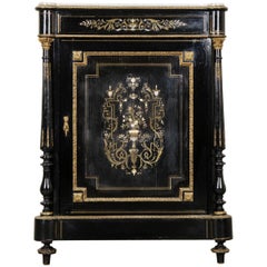 French 19th Century Black Lacquered Napoleon III Cabinet