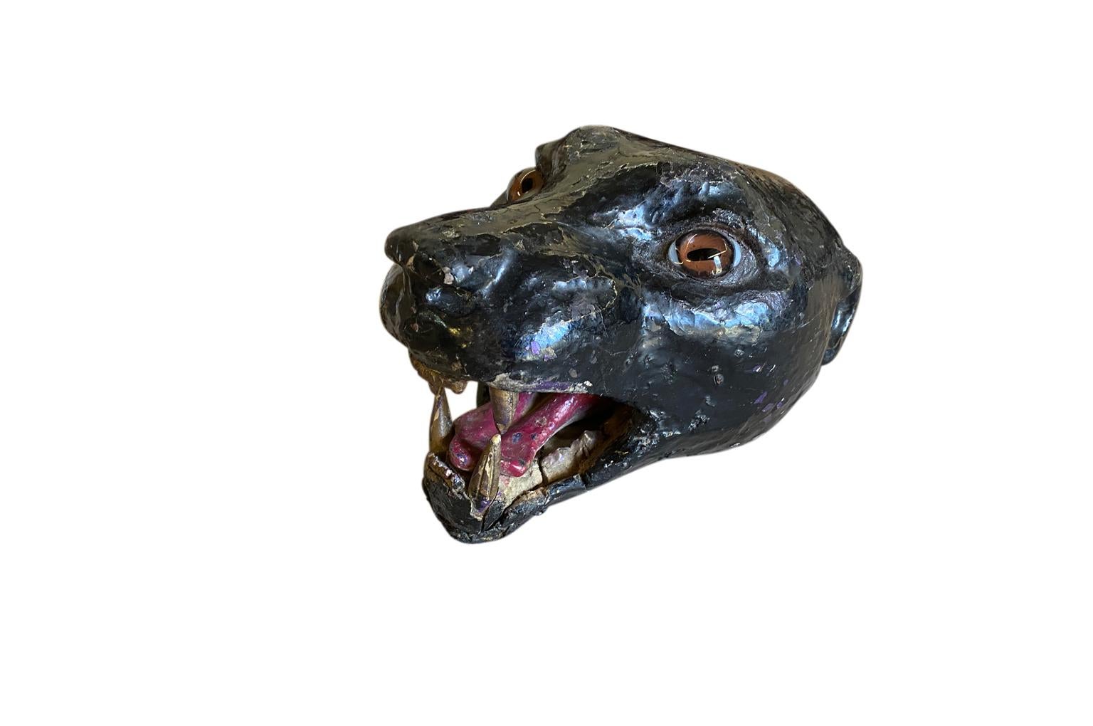 French 19th Century Black Panther Head In Good Condition In Atlanta, GA