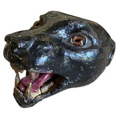 French 19th Century Black Panther Head