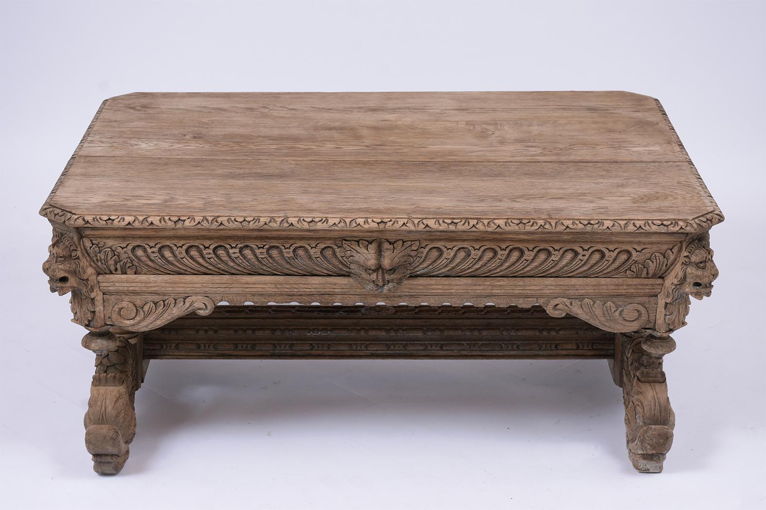 Renaissance French 19th Century Bleached Coffee Table
