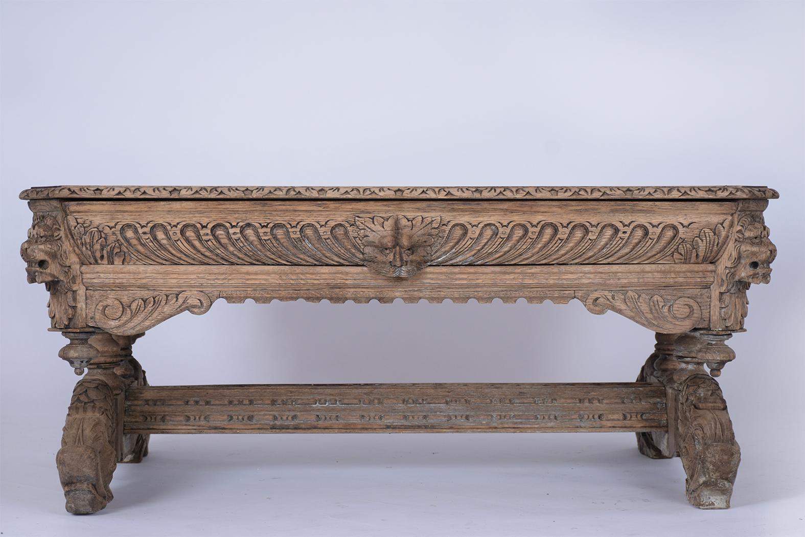 French 19th Century Bleached Coffee Table In Good Condition In Los Angeles, CA