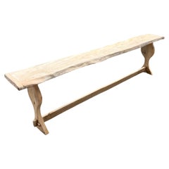 French 19th Century Bleached Solid Oak Country Console Table