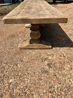 French 19th Century Bleached Solid Oak Country Dining Table