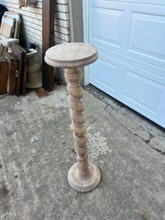 French 19th Century Bleached Walnut Barley Twist Pedestal