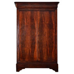 Französisch 19. Jahrhundert Bookmatched Mahagoni Louis Philippe Schrank