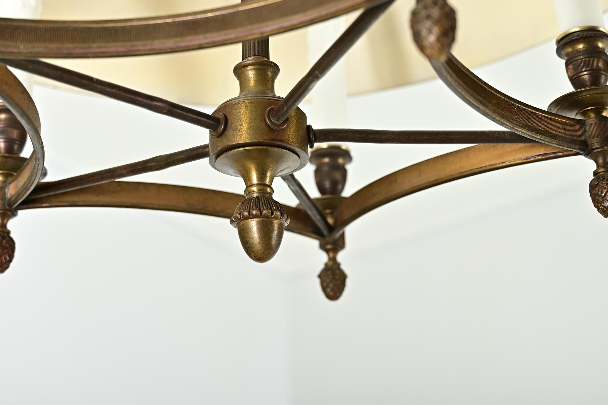Lampadario Bouillotte francese del XIX secolo In condizioni buone in vendita a Baton Rouge, LA