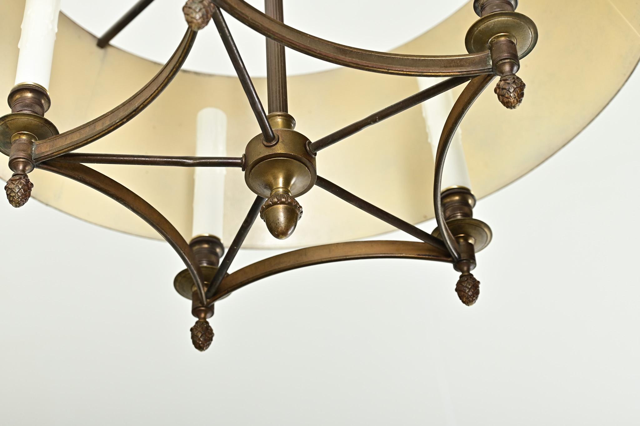 Lampadario Bouillotte francese del XIX secolo in vendita 1