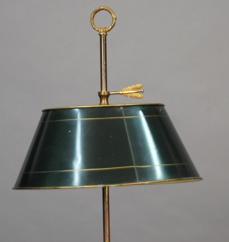 20th Century French 19th Century Bouillotte Lamp & Tole Shade For Sale