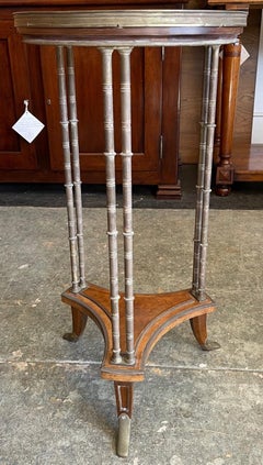 French, 19th Century Bouillotte Round Table with Blue Marble Top And Rosewood