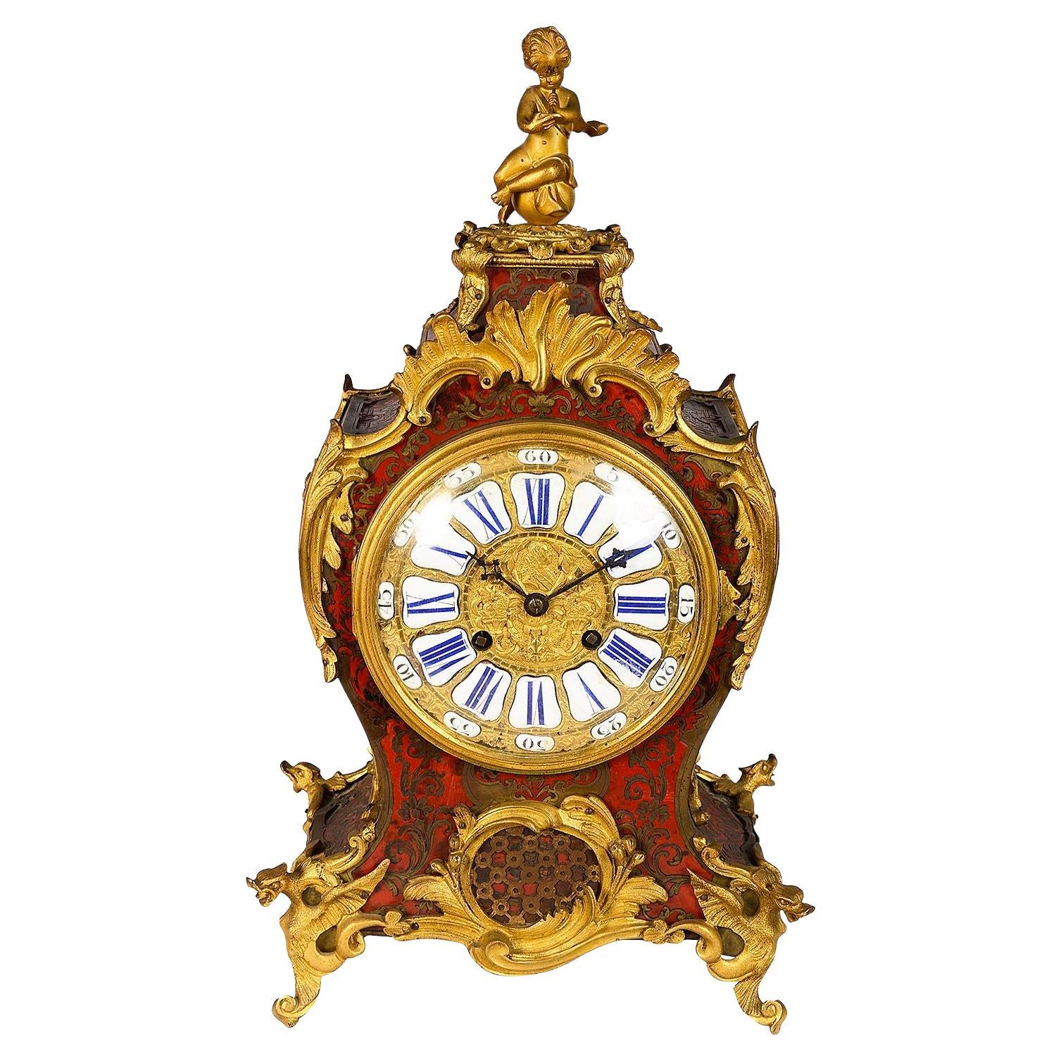 French 19th Century Boulle mantle clock.
