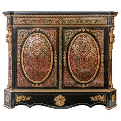 Antique French 19th Century Boulle/Napoleon III Two Door Cabinet