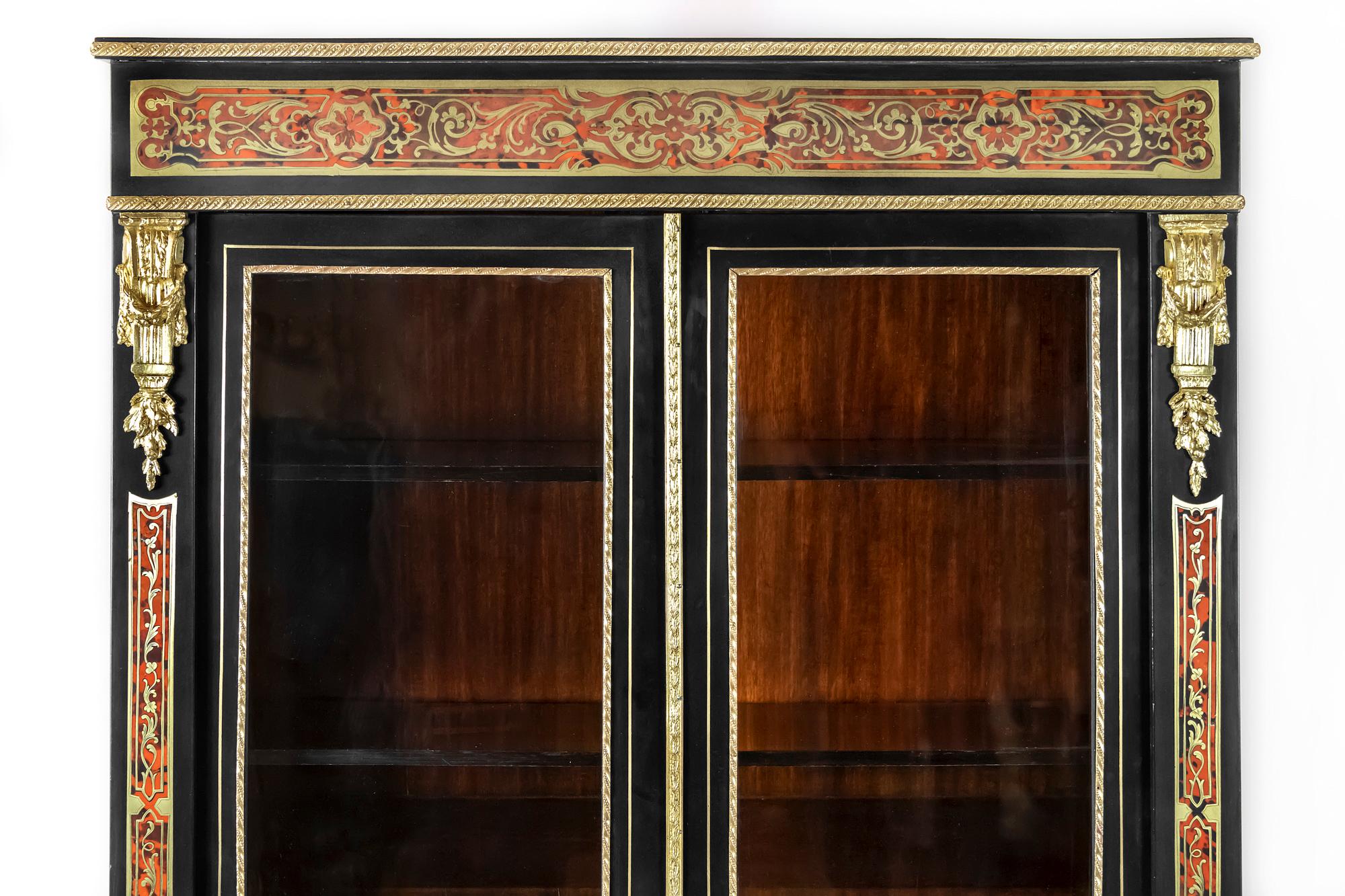 Inlay French 19th Century Boulle Vitrine Cabinet, circa 1850