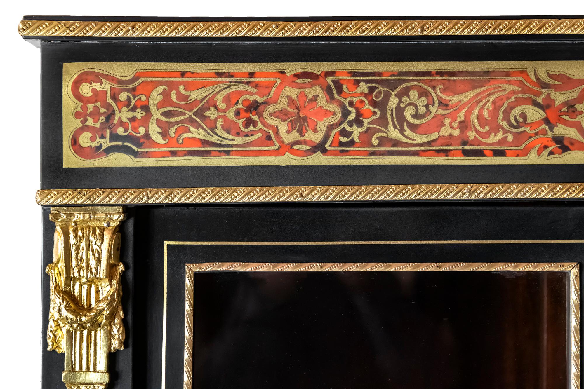 Brass French 19th Century Boulle Vitrine Cabinet, circa 1850