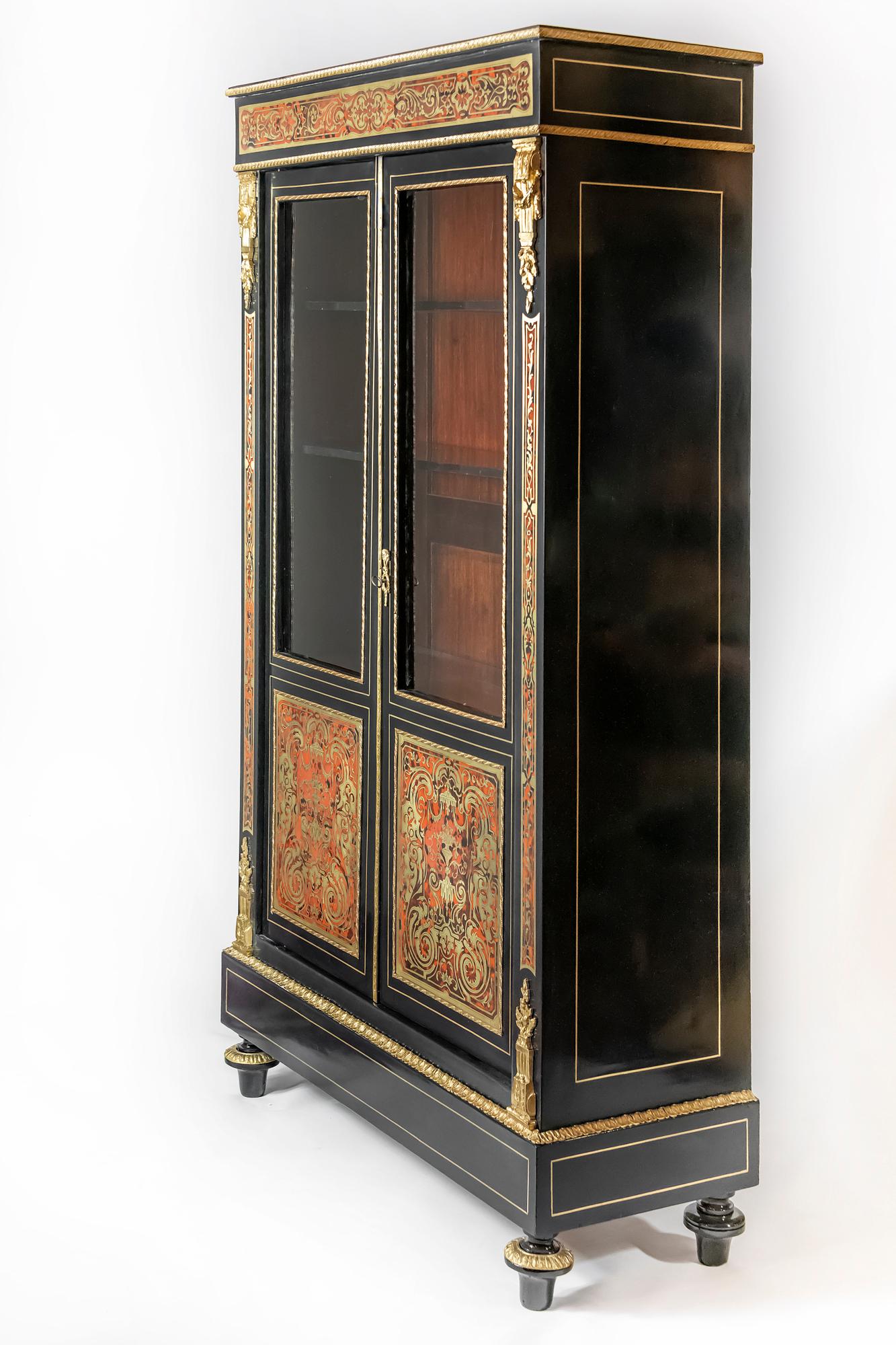French 19th Century Boulle Vitrine Cabinet, circa 1850 3