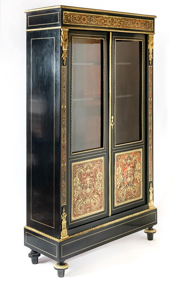 French 19th Century Boulle Vitrine Cabinet, circa 1850 For Sale at 1stDibs