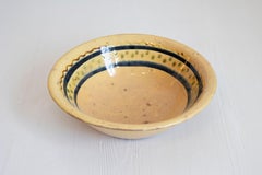 French 19th Century Bowl from the Poterie Hertz of Annecy, with Yellow Glaze