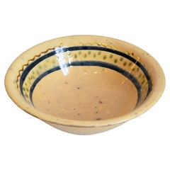 French 19th Century Bowl from the Poterie Hertz of Annecy, with Yellow Glaze