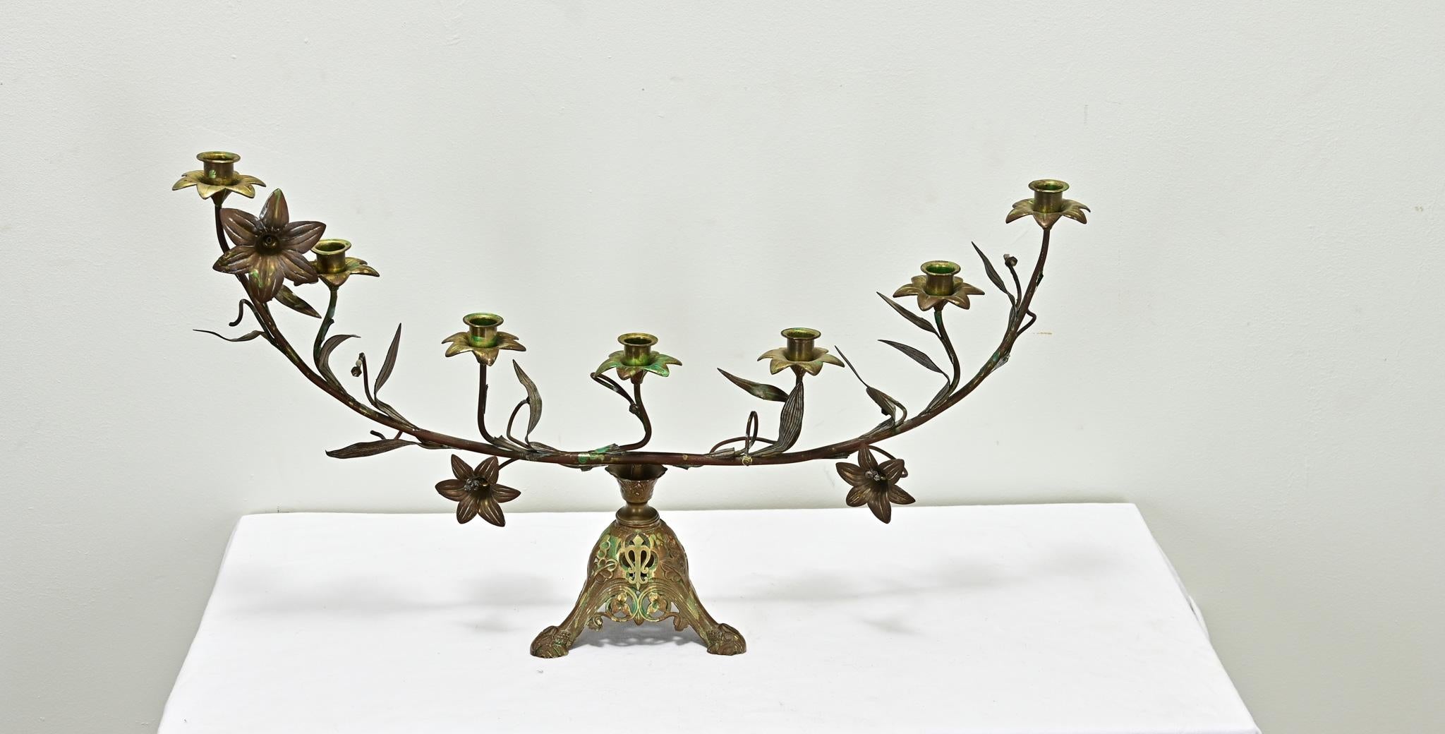 French 19th Century Brass Altar Candelabra For Sale 5