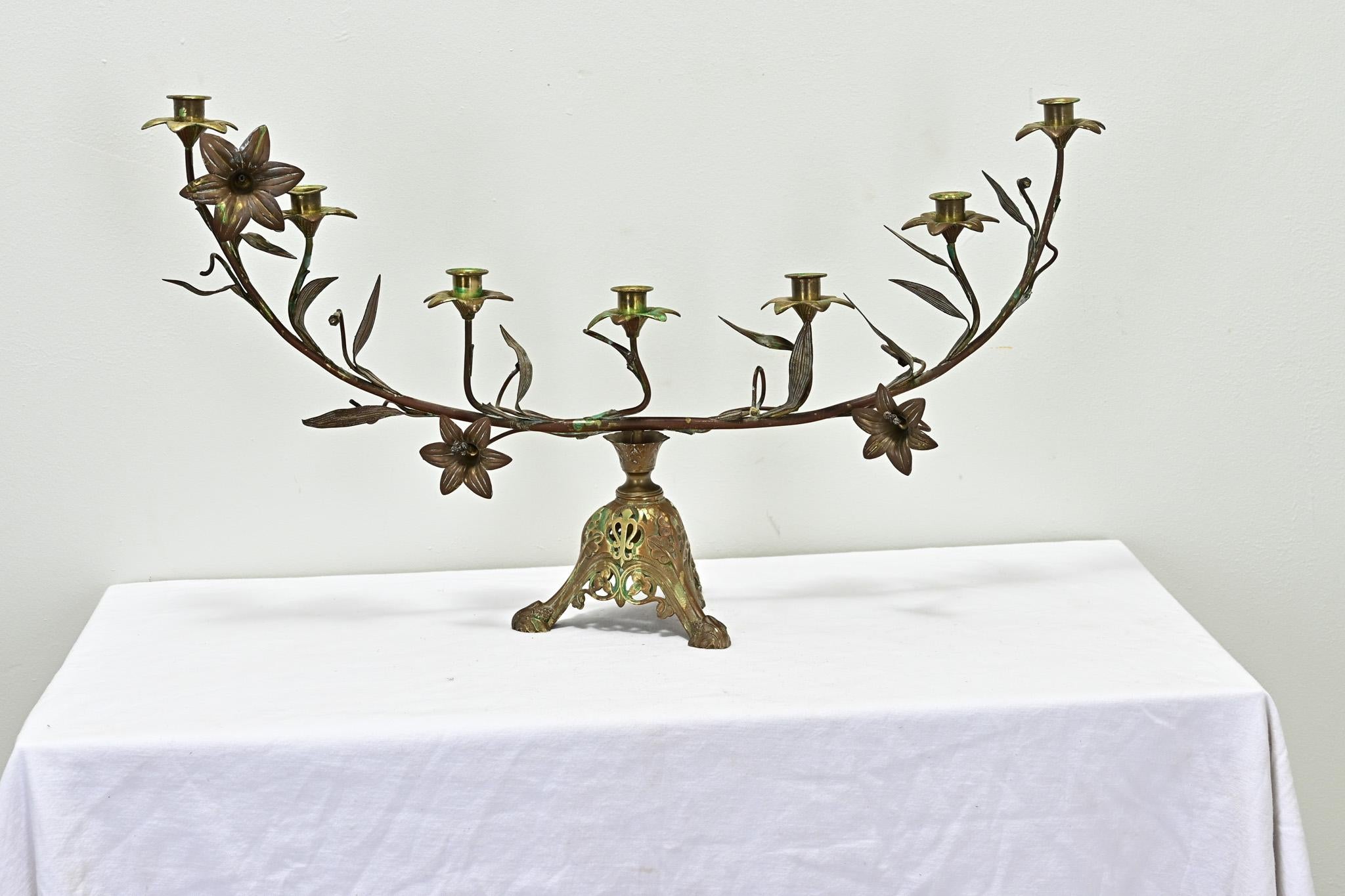 Other French 19th Century Brass Altar Candelabra For Sale
