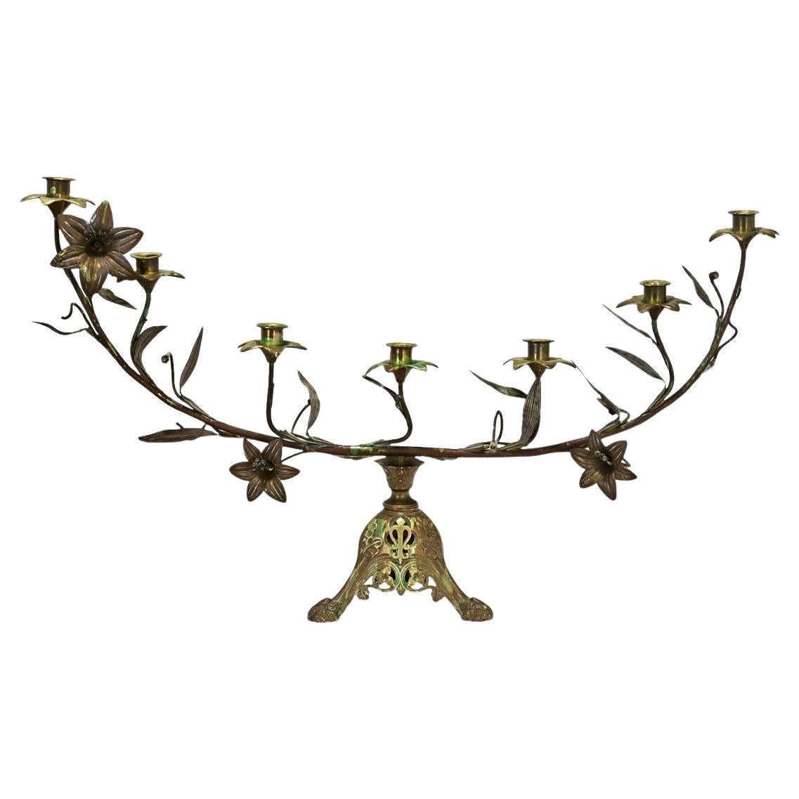 Chandelier d'autel en laiton français du XIXe siècle