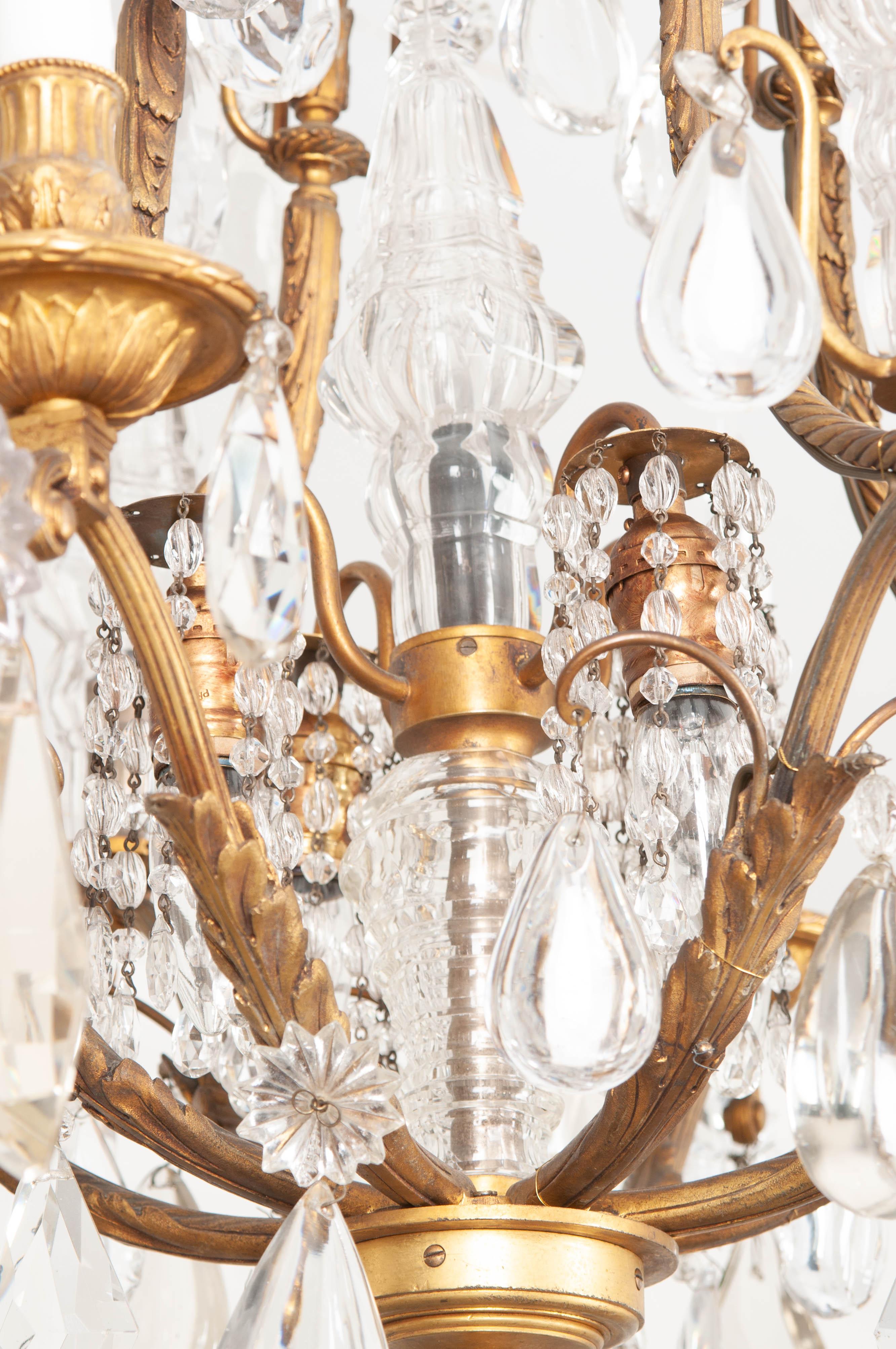French 19th Century Brass and Crystal Rope Chandelier 8