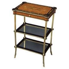 French 19th Century Brass and Inlaid Occasional Table
