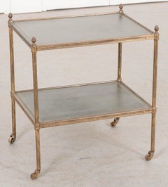 French 19th Century Brass and Leather Étagère