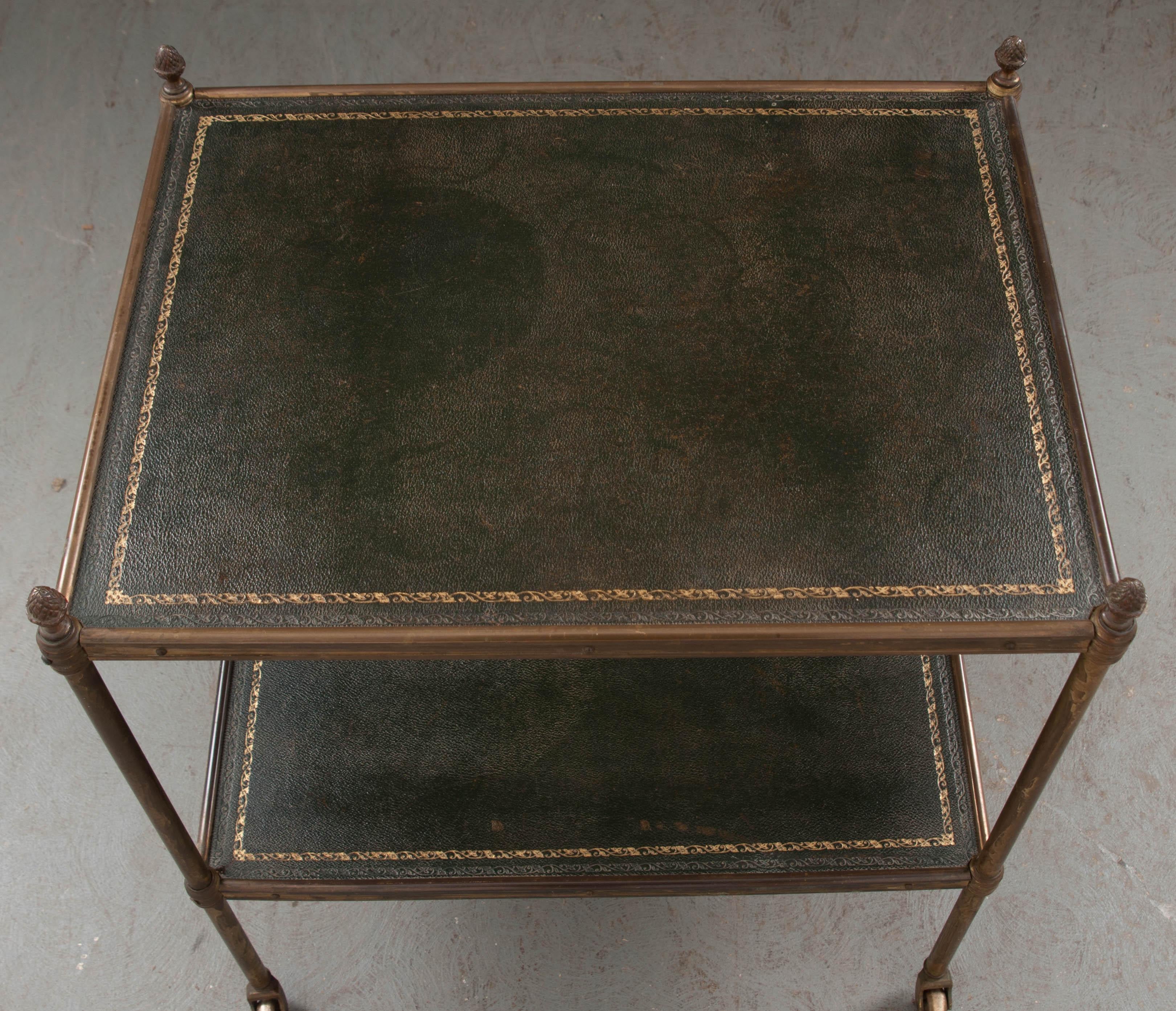 French 19th Century Brass and Leather Étagère 5