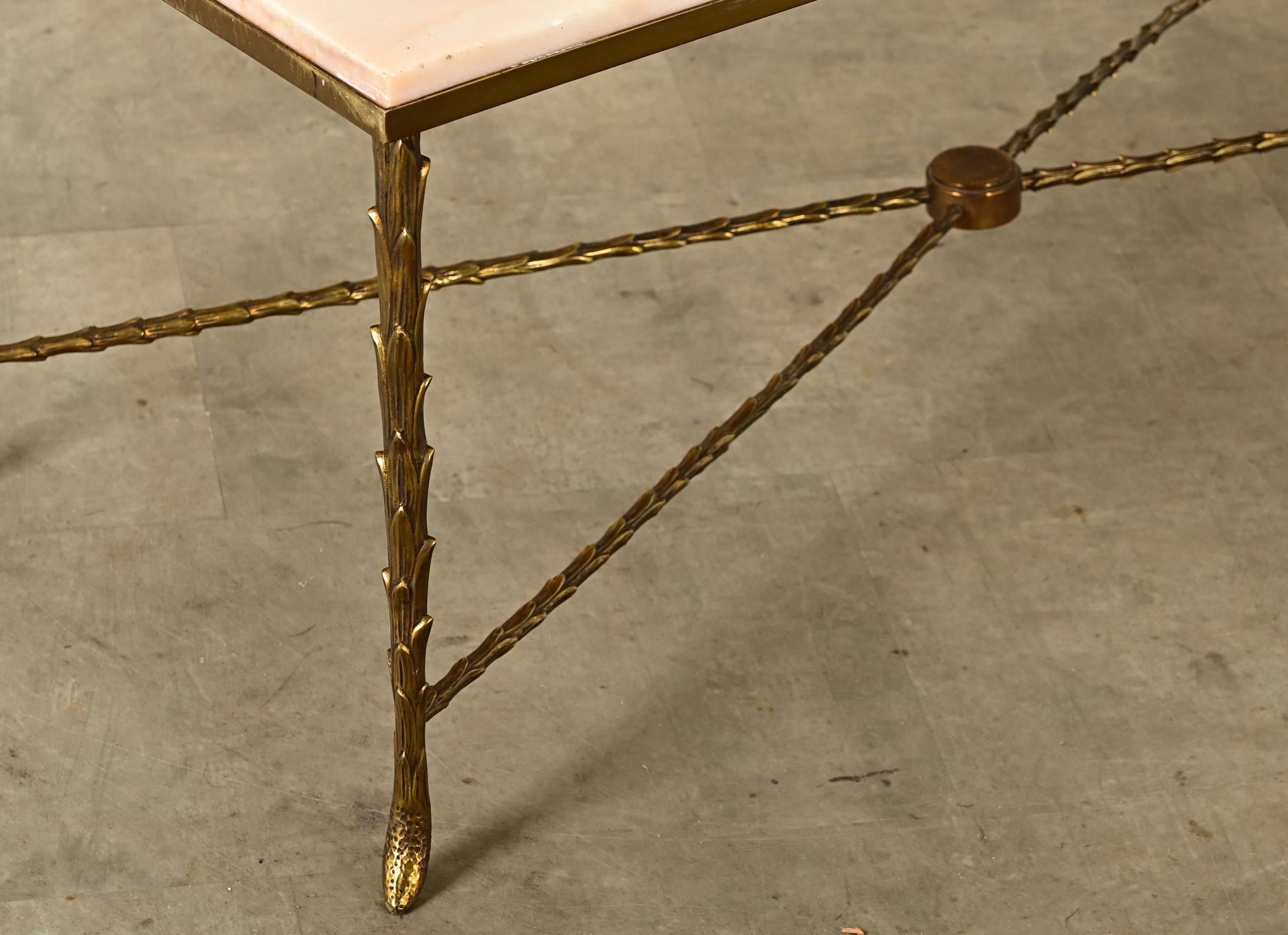 French 19th Century Brass and Marble Coffee Table 4