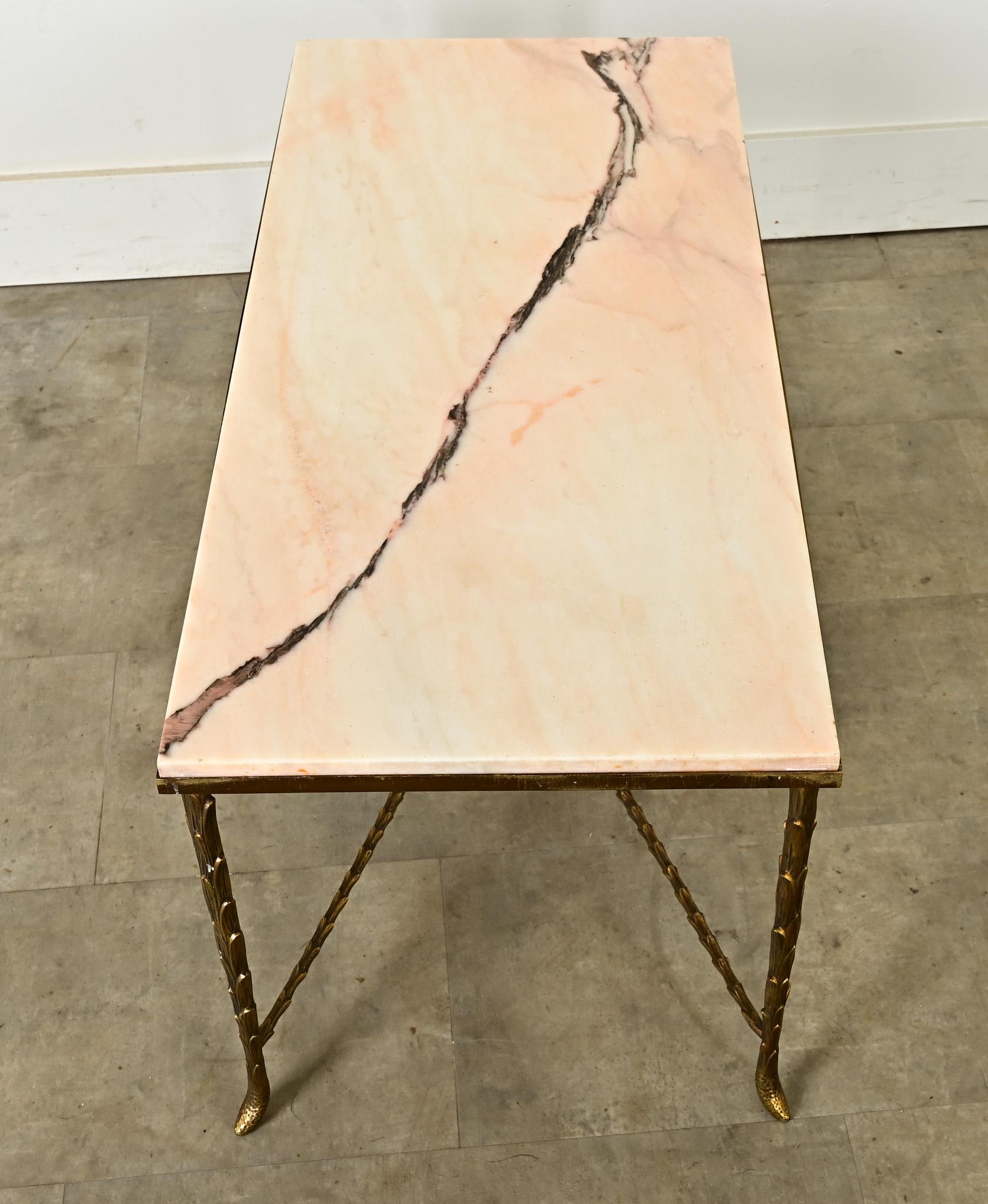 French 19th Century Brass and Marble Coffee Table 5