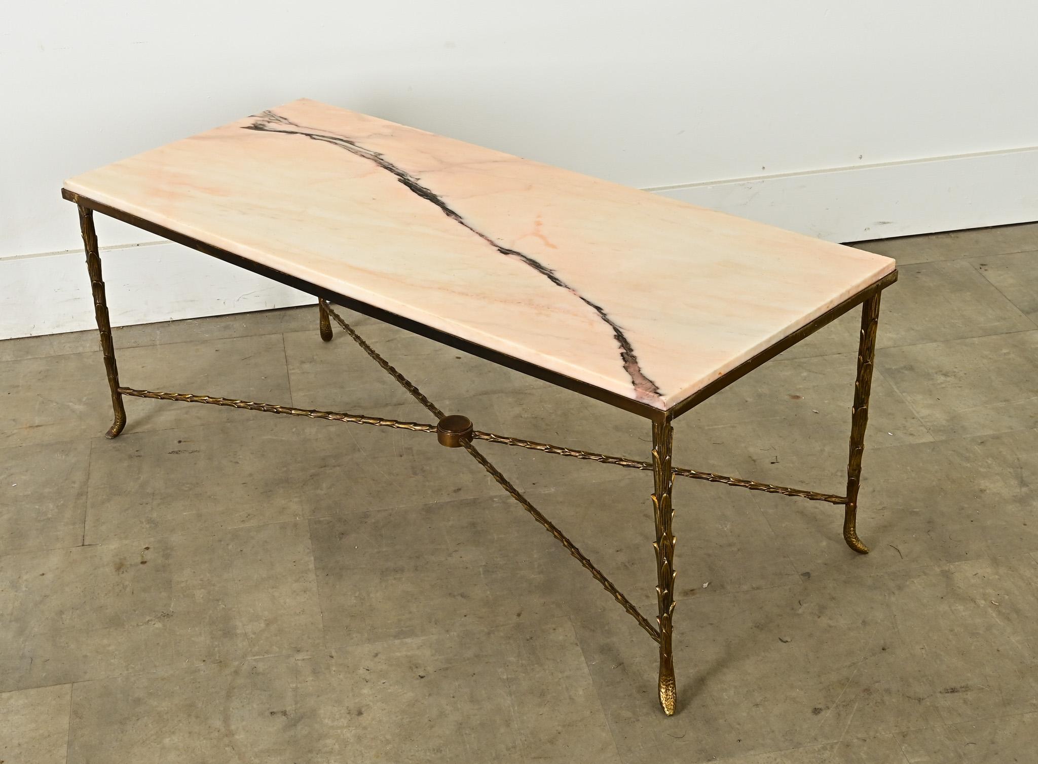French 19th Century Brass and Marble Coffee Table 6