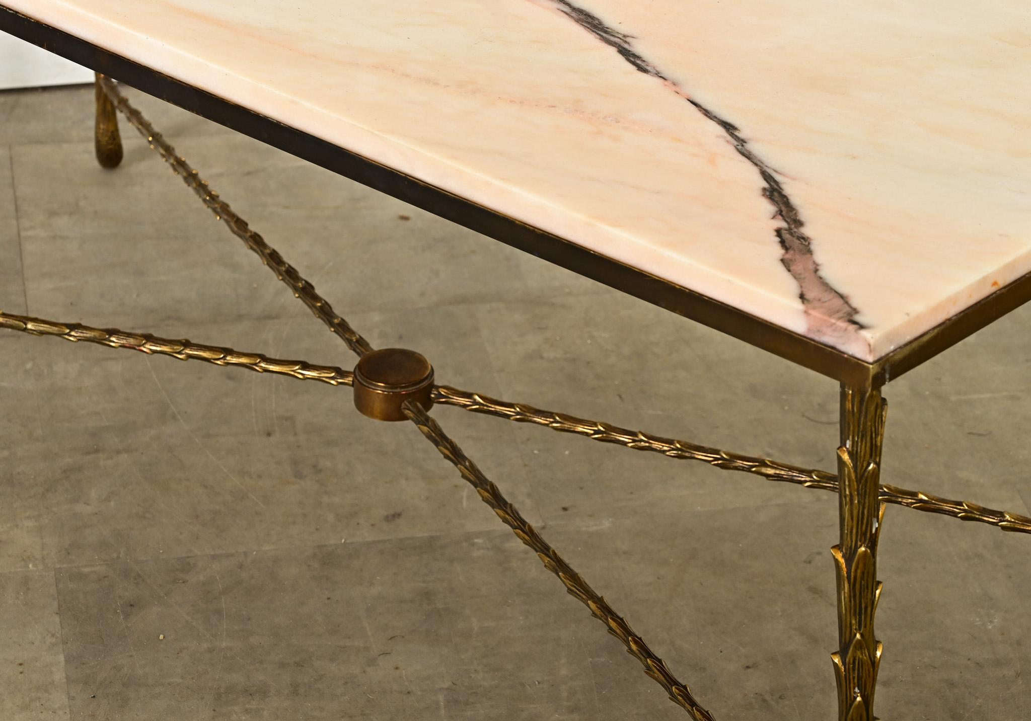 French 19th Century Brass and Marble Coffee Table 7