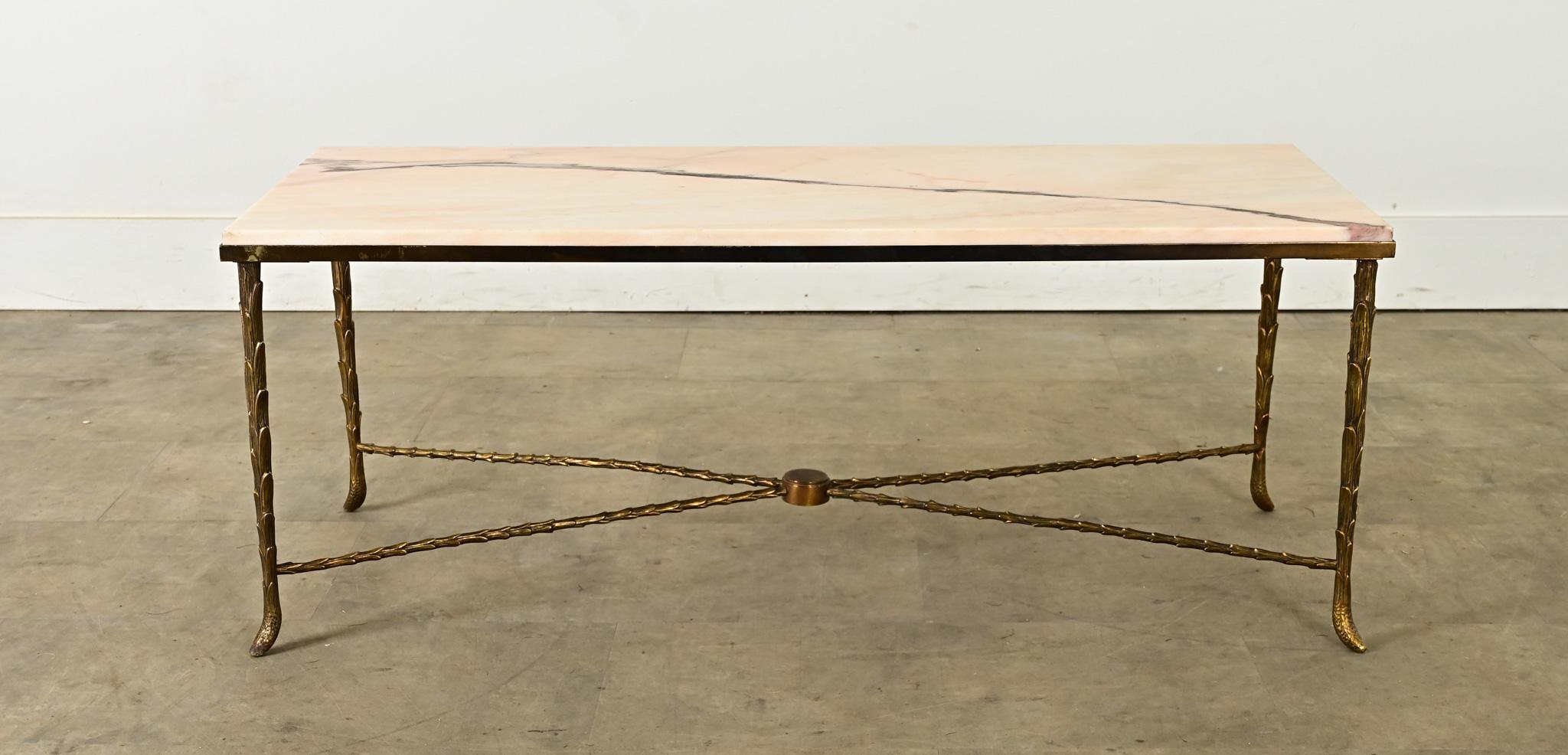 French 19th Century Brass and Marble Coffee Table 8