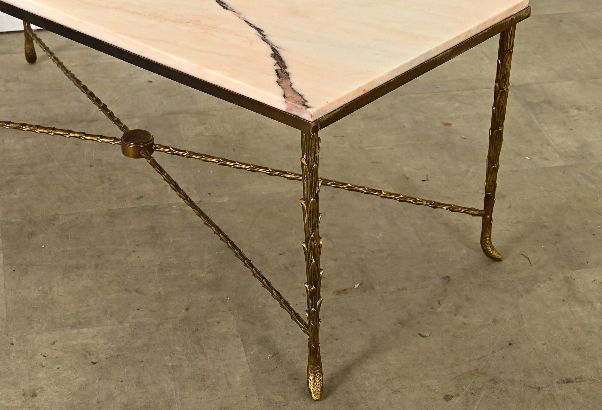 French 19th Century Brass and Marble Coffee Table 9