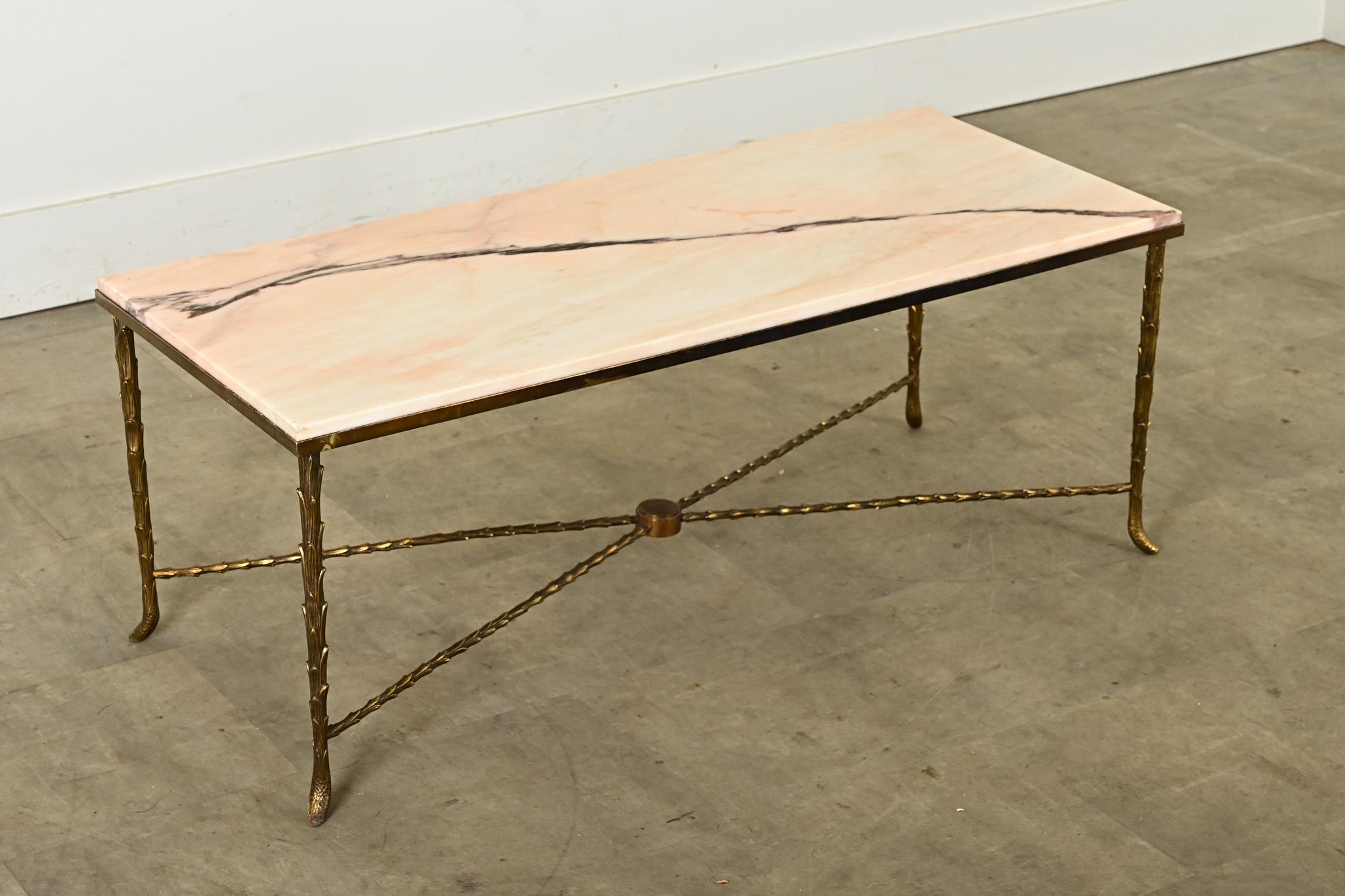 French 19th Century Brass and Marble Coffee Table 10