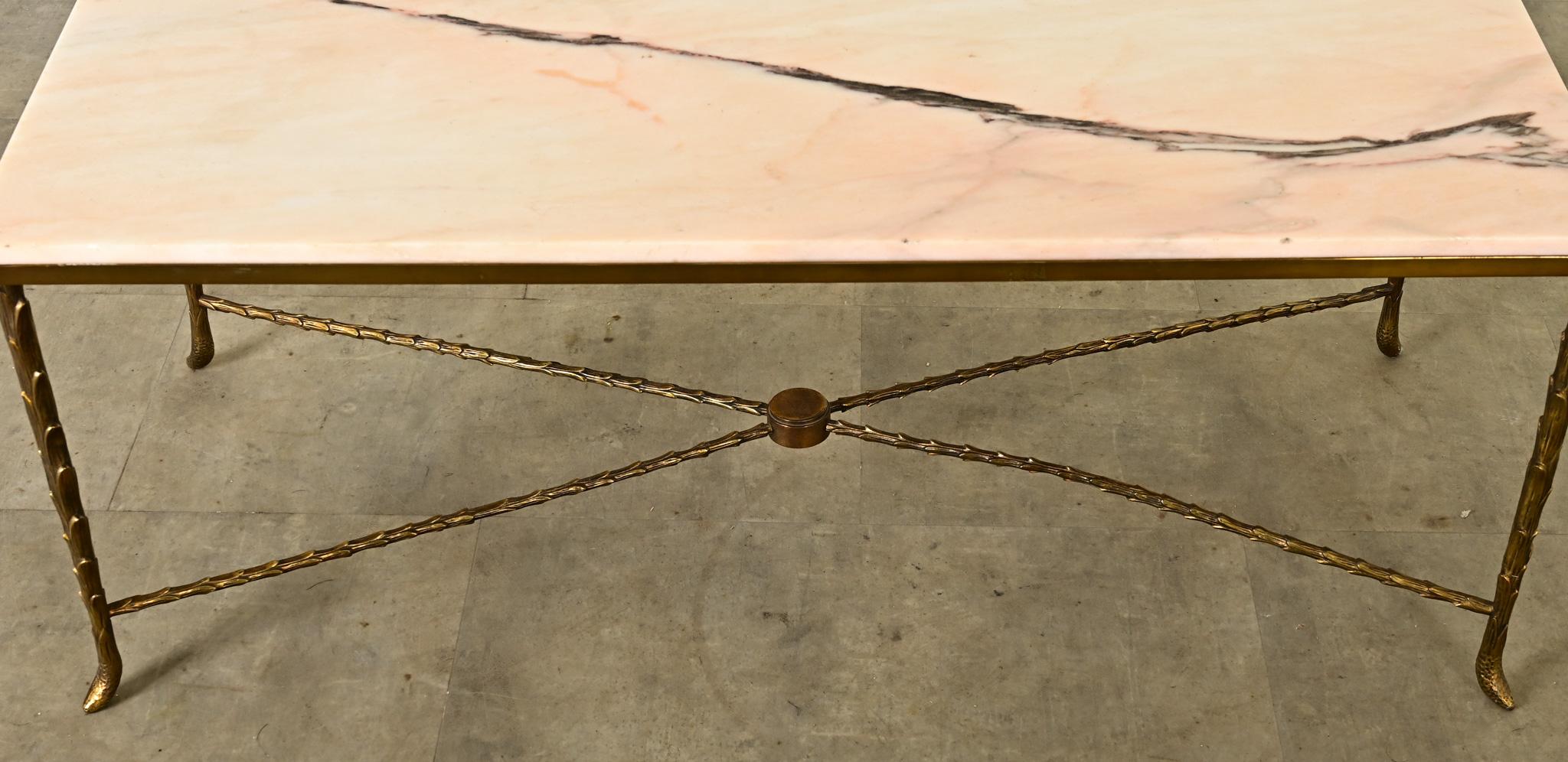 Bronze French 19th Century Brass and Marble Coffee Table