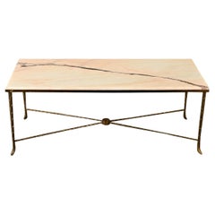 French 19th Century Brass and Marble Coffee Table
