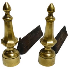 French 19th Century Brass Andirons