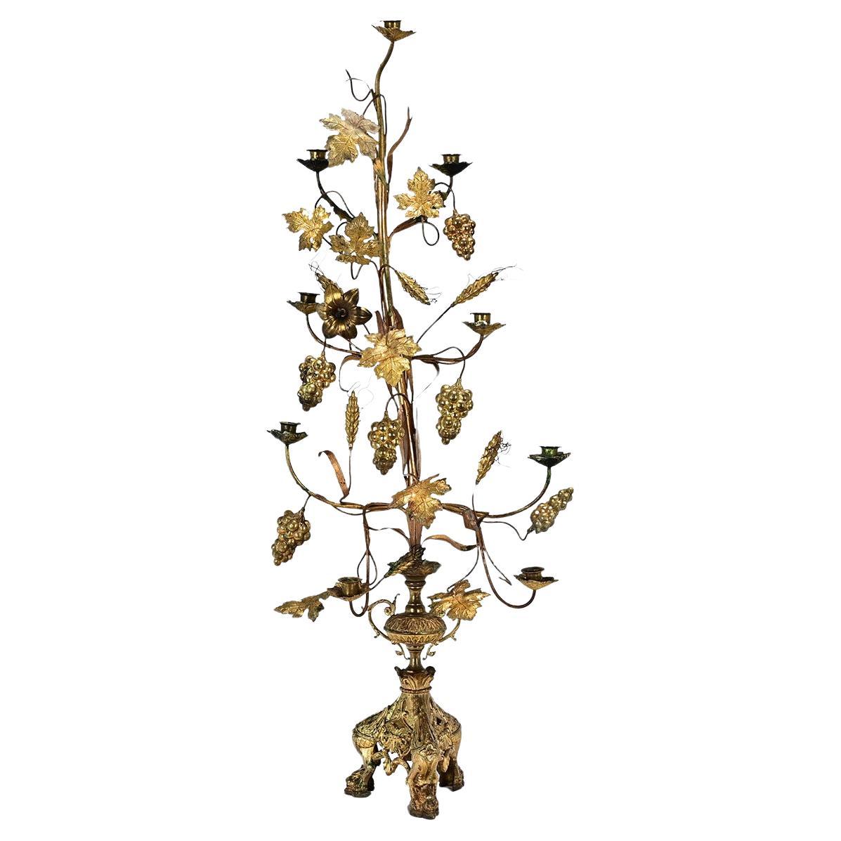 French 19th Century Brass Candelabra For Sale