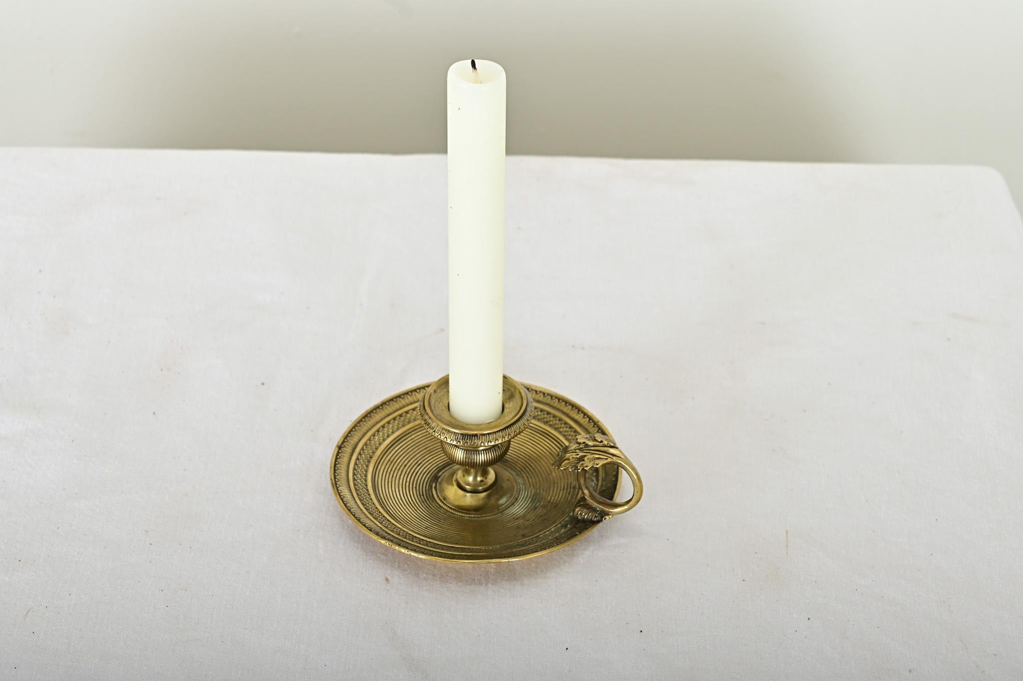 French 19th Century Brass Candle Holder For Sale 1
