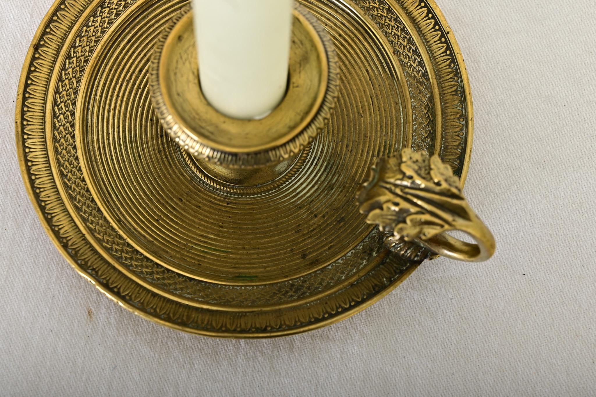 French 19th Century Brass Candle Holder For Sale 2