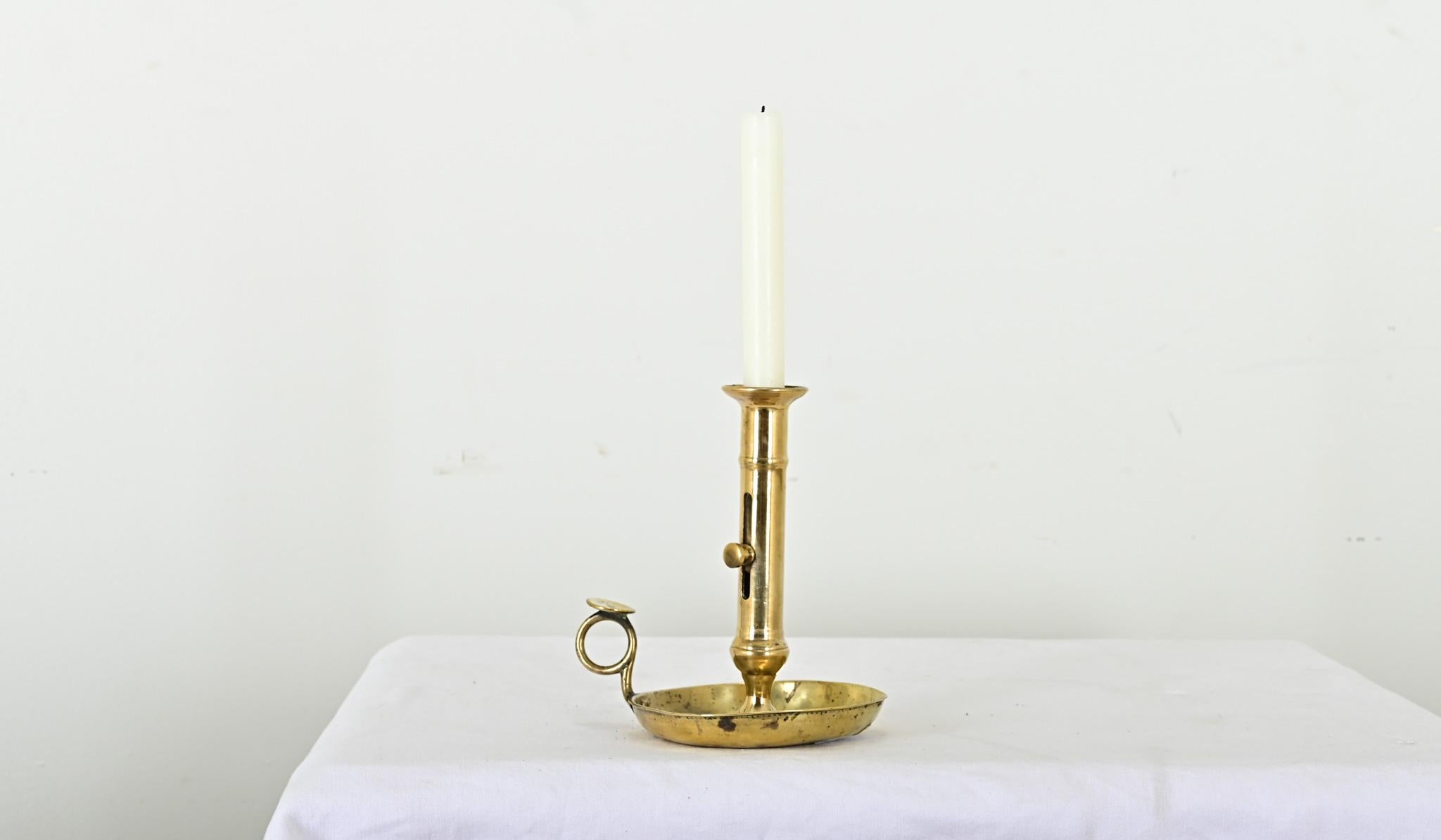 Forged French 19th Century Brass Candleholder